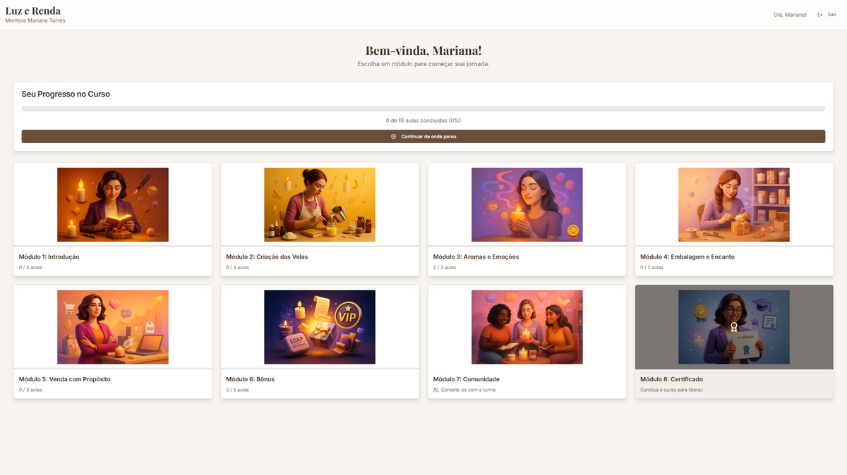 Interface do WebApp Luz e Renda