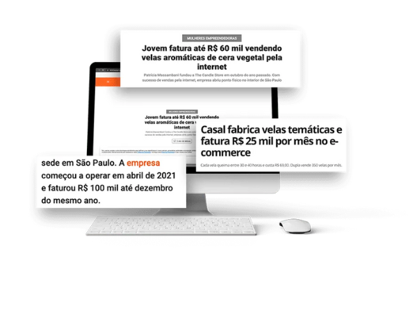 Montagem sobre o crescimento do mercado artesanal de velas